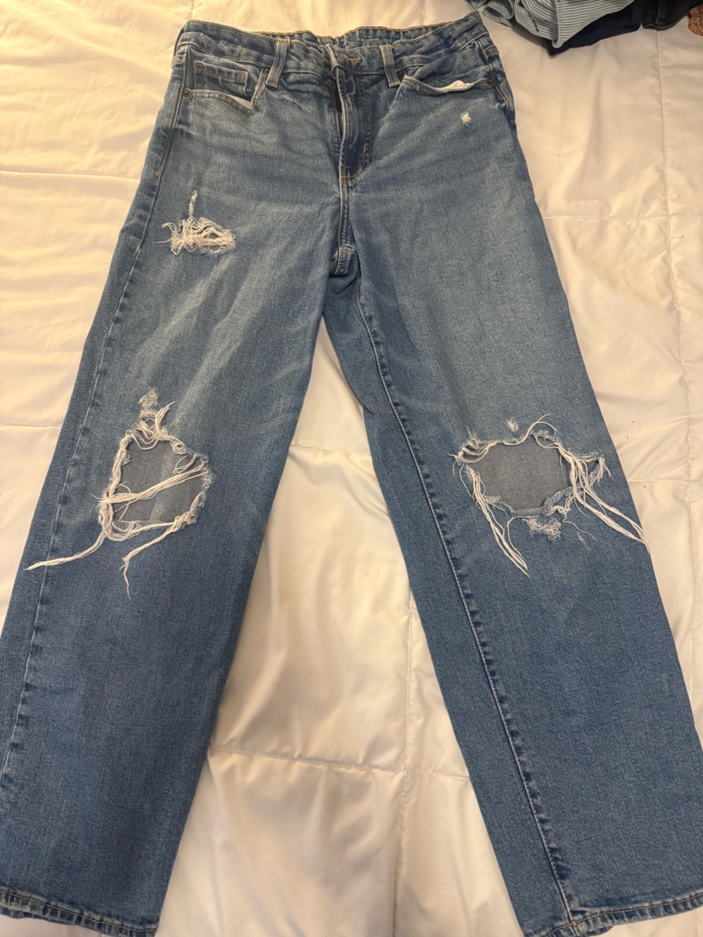 Women’s Old Navy Distressed Light Blue OG Loose Jeans